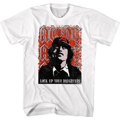 ACDC Angus Young Lock Up Your Daughters Men’s T Shirt FAthers Day Rock Dad