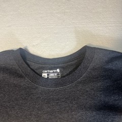 Carhartt Shirt Mens 2XL Gray Yellow Spell Out Tee Work Wear Outdoors Loose Fit