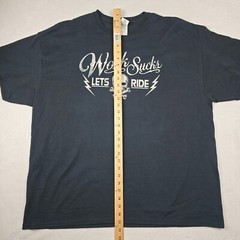 Biker Gear Gildan Work Sucks Lets Ride Motorcycles Skeleton 2XL T Shirt