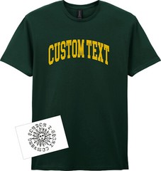 Custom Print College Style T-Shirt – Personalised, Varsity Top, Various Colours