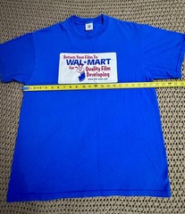 Vintage 90’s Walmart Quality Film Promo Tee Blue Size Large Made In USA Rare 90s
