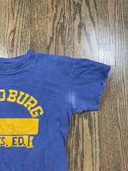 Vintage 60s 70s Sandburg High School Phys. Ed. Blue/ Yellow T Shirt Size Medium