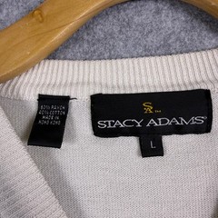 Stacy Adams Men’s Lightweight Long Sleeve Sweater, Cream and Black, Size Large