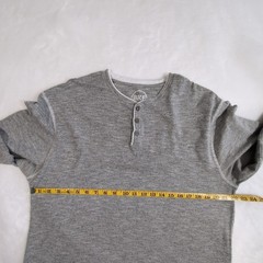 BKE Buckle Henley Shirt Mens XL Grey Pullover Long Sleeve Marled Active Casual