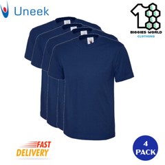 Uneek 1/2/4 PACK Unisex Classic T-Shirt Short Sleeve Work/ Casual Tee (UC301)