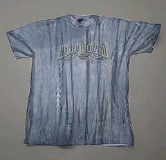 Harley Davidson 2X Blue TieDye T-Shirt Mancuso Houston TX on Genuine H-D Label