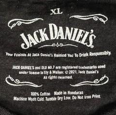 Jack Daniels Old No 7 Brand Tennessee Whiskey T Shirt Mens XL Black Cotton