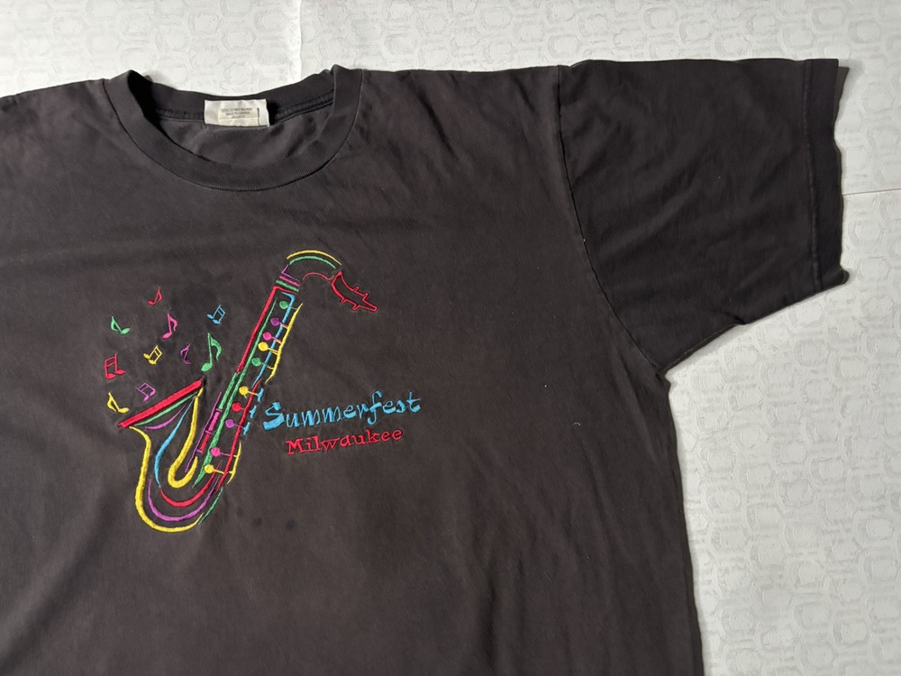 Vintage Milwaukee Summerfest T Shirt Saxophone Men XL