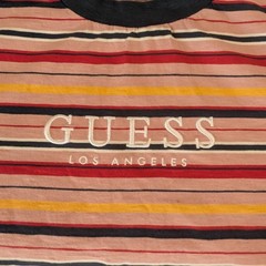 Guess Originals T Shirt Men’s M Striped Logo Crew Neck Multicolour
