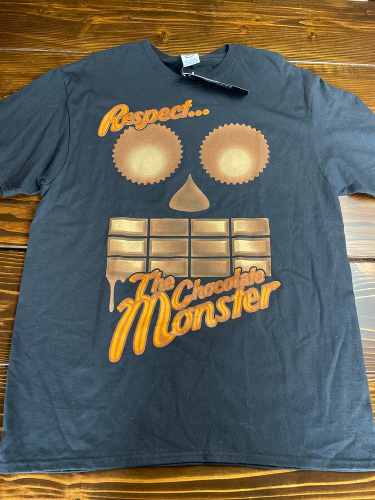 Delta T-Shirt Men’s Size Large Black Halloween Respect the Chocolate Monster NWT