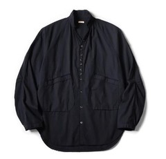 Anniay-lin/kapital Cotton Linen Double-Pocket Irregular Loose Long-Sleeved Shirt