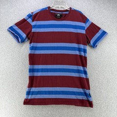 Beautiful Giant Mens T Shirt Large L Striped Multi Color Camisa Cotton Polyester