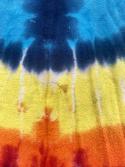 90s Vintage Mens Shirt Large Tie Dye Peace Sign Starburst Cotton Hippie
