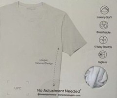 3 PACK TOMMY JOHN WHITE BLACK SECOND SKIN MODAL CREW NECK STAY TUCKED UNDERSHIRT