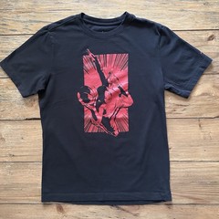 Nike Air Jordan MJ Dunk Graphic T-Shirt Mens Small Black Red FB7462-010 Comic