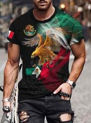 PLAYERA MEXICO CAMISETA DE CUELLO REDONDO ESTAMPADO 3D DE ALTA CALIDAD