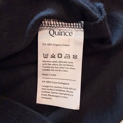 Quince Long Sleeve T Shirt 100% Organic Cotton Slub Basic Trip Black Small NWOT