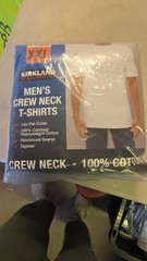 Kirkland Men’s 6-pack White 100% Cotton Crew Neck T-shirt XXL New In Package