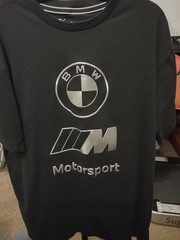 PUMA BMW Motorsport Graphic T-Shirt Black Silver Logo Men’s Large Tee