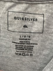 Quiksilver Mens OR Comp Logo Cotton Polyester T-Shirt in Athletic Heather Size L