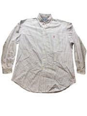 Ralph Lauren Shirt Adult Large Purple Blake Grid Checkered Red Pony Casual Mens