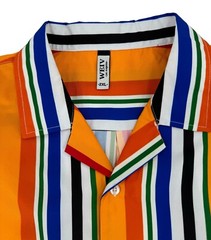 Weiv Of Los Angeles Brilliant Colored Stripe Short Sleeve Button Shirt Mens 2XL