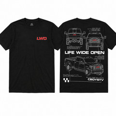 CboysTV Life Wide Open GMC Sierra 2500HD Denali Ultimate T-Shirt X-Large