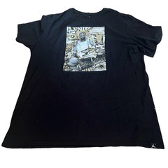 Nike Air Jordan Sz XL 1 Gold Toe Shoe Sneakers T-Shirt Size Extra Large Black