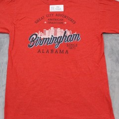 Birmingham AL Jerzees Shirt Mens M Red Short Sleeve Round Neck Graphic Print Tee