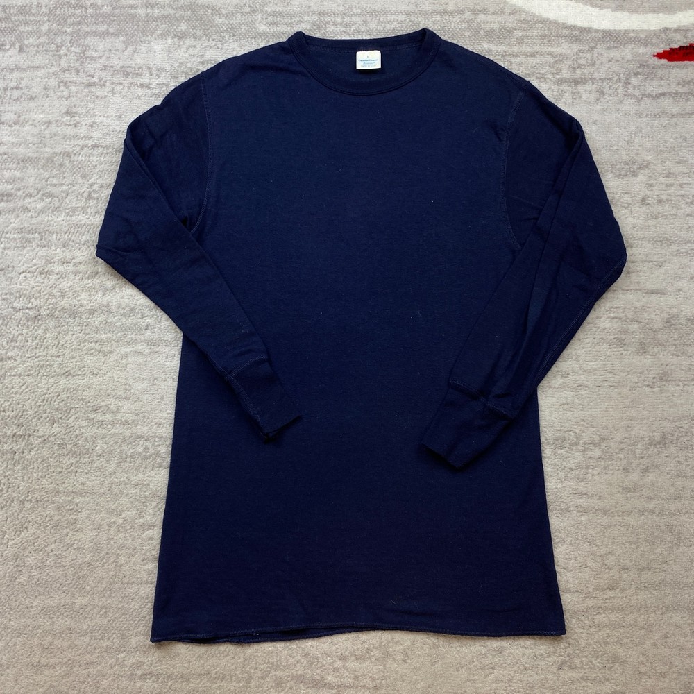 Duofold Comfor-Therm Shirt Large Blue Base Hike Outdoors USA Trekk True 70s 80s