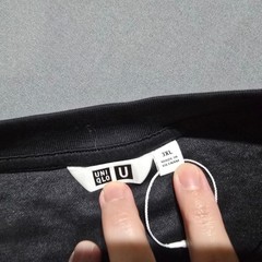 Uniqlo U AIRism Cotton Oversized T-Shirt Mens 3XL Black Crew Neck 475355
