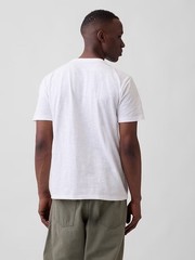 Gap Shirt Mens Medium White Lived-In Slub Crewneck Cotton Short Sleeve $30 MSRP