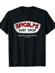 SPICOLI’S SURF SHOP Tasty Waves And A Cool Buzz funny design 220gT-shirt 10