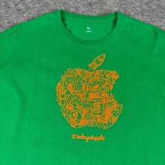 Apple Store T-Shirt Tee Cotton Green Adult XL
