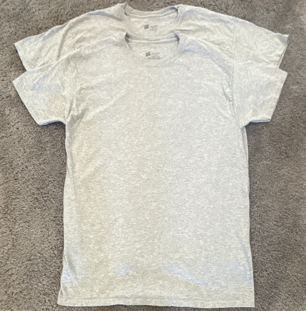 Hanes ComfortSoft Men’s Lot of 2 Gray Cotton Crew Neck Tagless T-Shirt XL
