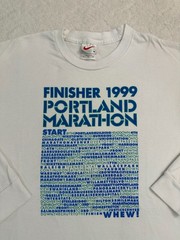 Vintage 1990s 1999 Nike Portland Marathon Race Finisher Long Sleeve T-Shirt, M L