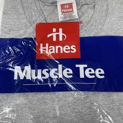 Hanes Muscle Tee Gray Light Steel Large 42-44 1998 15763 90% Cotton NOS
