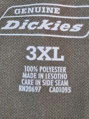 Dickies Work Shirt Men’s 3XL Long Sleeve Crewneck Logo Pocket Utility Comfort
