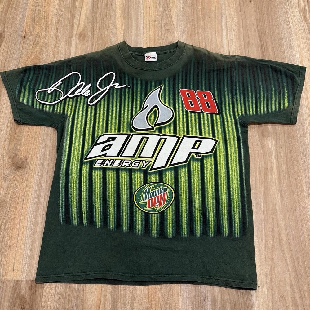 Chase Authentics Dale Jr #88 AMP Energy Mountain Dew NASCAR Green Tee XL