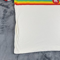 M&Ms Sz L Mars Candy Ringer T-shirt Pride Month Rainbow Retro Style Colorful