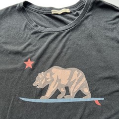 Marine Layer Re-Spun T Shirt Men’s Large Black California Surfing Bear Graphic