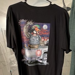 Men’s XL Lot of 2 Duck Graphic Tee Crew Neck Short Sleeve Black/Green