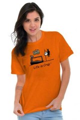 Life is Crap Treadmill Funny Adult Sarcastic Womens or Mens Crewneck T Shirt Tee