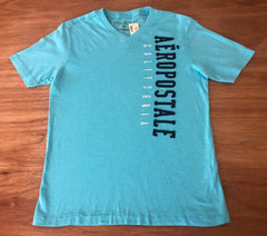 NEW Aeropostale California T-Shirt Sz S NWT V-Neck Turquoise Applique Embr.