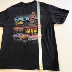 Vintage J. Galt T-Shirt 1984 Hot Rod Als Burgers Drive In Black Graphic Tee Sz L