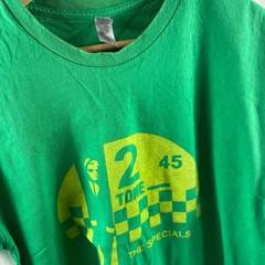 The Specials 2 Tone T Shirt L Size Large Green 45 RPM Records Crew Neck