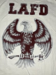 Travis Scott LAFD Tee M Cream Los Angeles Fire CA Wildfire Response NEW *spots