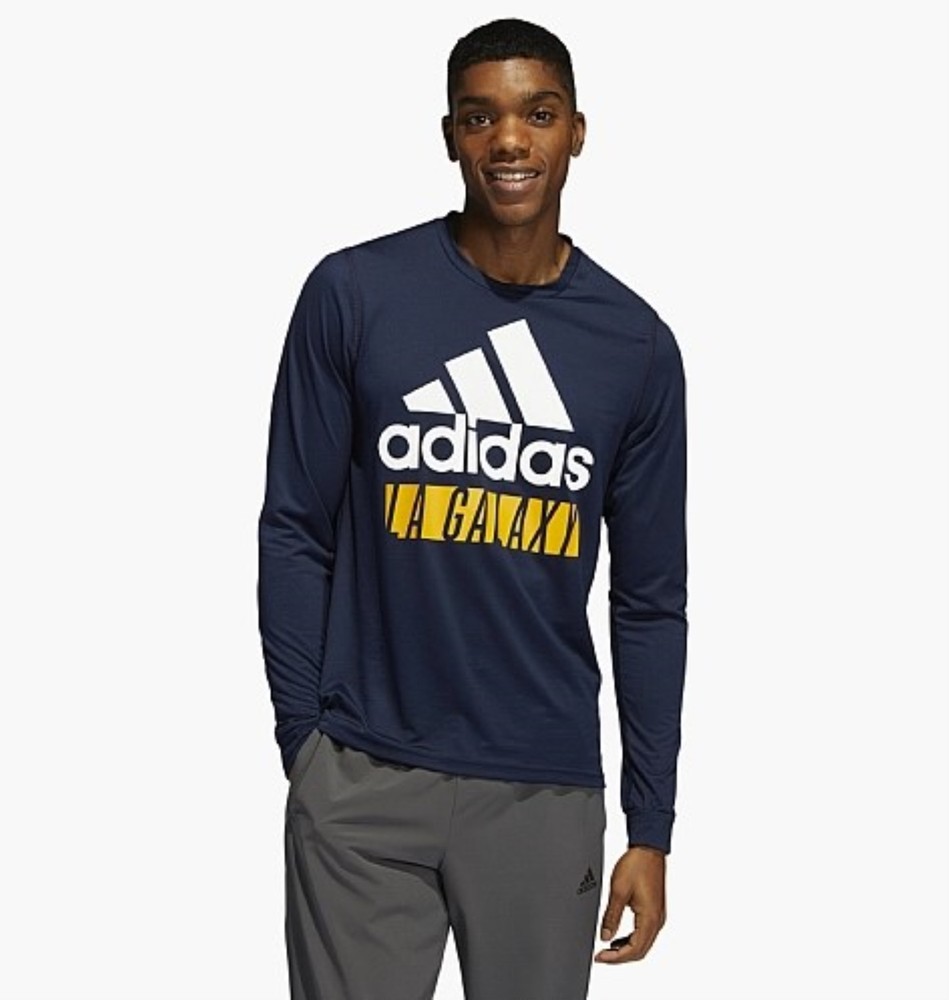 Adidas MLS Men’s Los Angeles Galaxy Creator Long Sleeve T-Shirt, Collegiate Navy