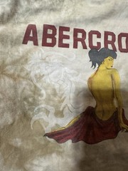 VINTAGE ABERCROMBIE AND FITCH TIE DYE HULA GIRL ART GRAPHIC PRINT TEE Medium