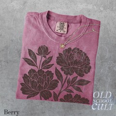 Vintage Linocut Flower Graphic Comfort Tee